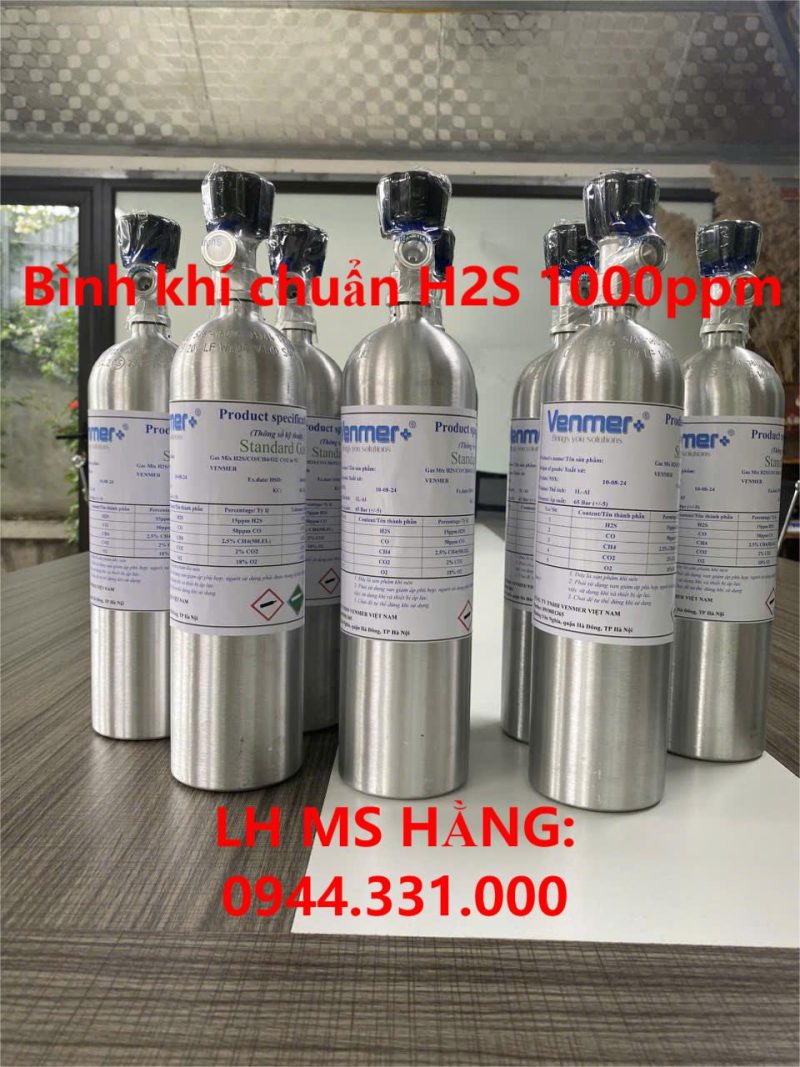 Bình khí chuẩn H2S 1000ppm