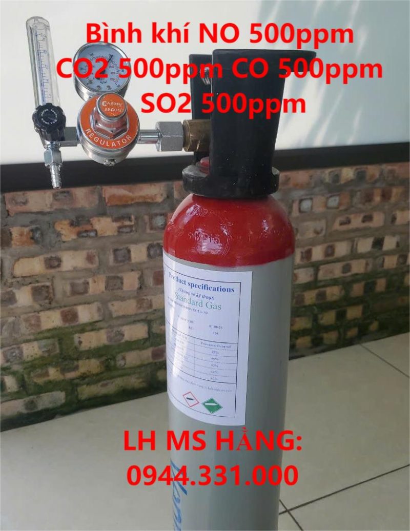 Bình khí NO 500ppm CO2 500ppm CO 500ppm SO2 500ppm