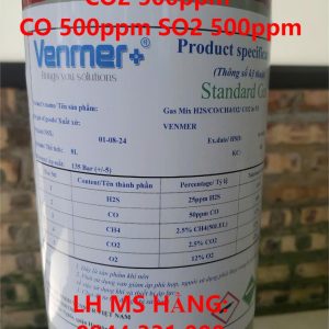 Bình khí NO 500ppm CO2 500ppm CO 500ppm SO2 500ppm