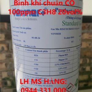 Bình khí chuẩn CO 100ppm C3H8 20vol%