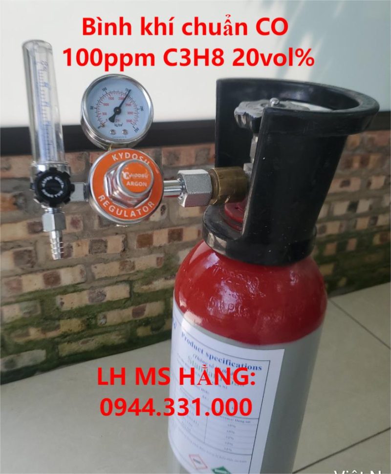 Bình khí chuẩn CO 100ppm C3H8 20vol%