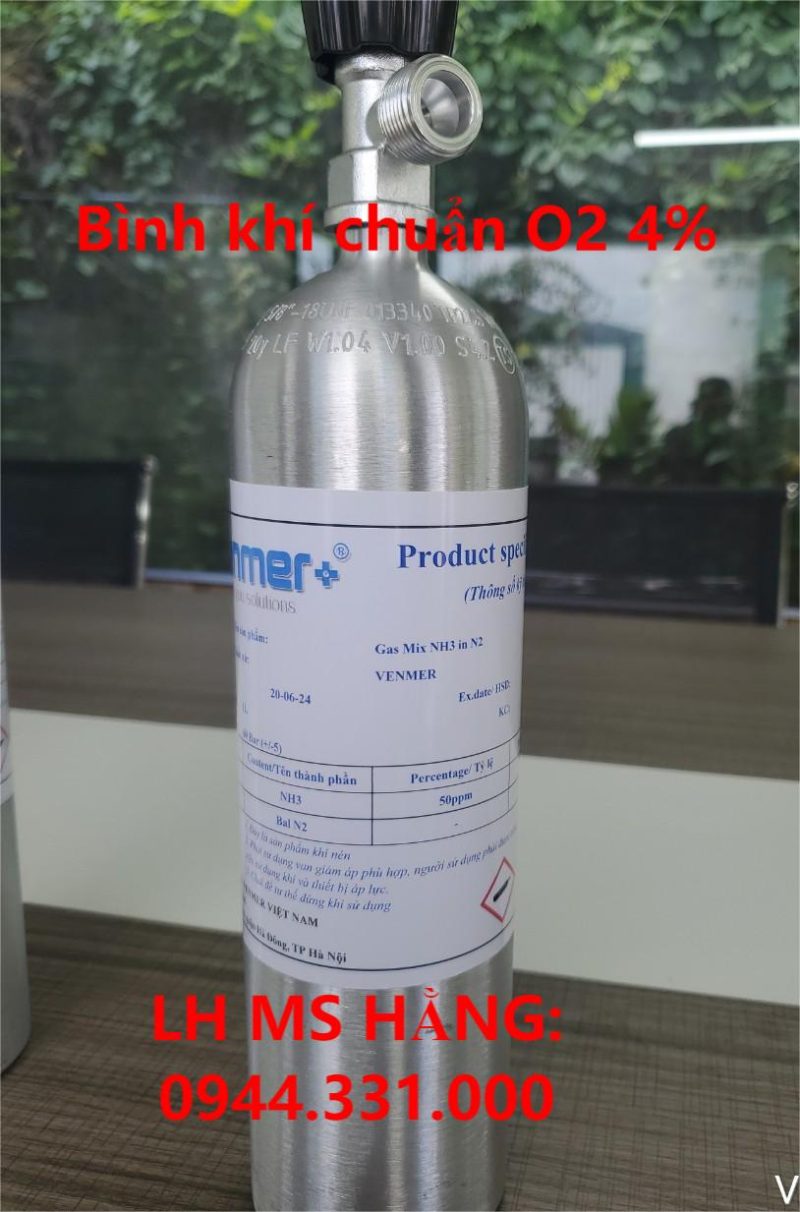 Bình khí chuẩn O2 4%