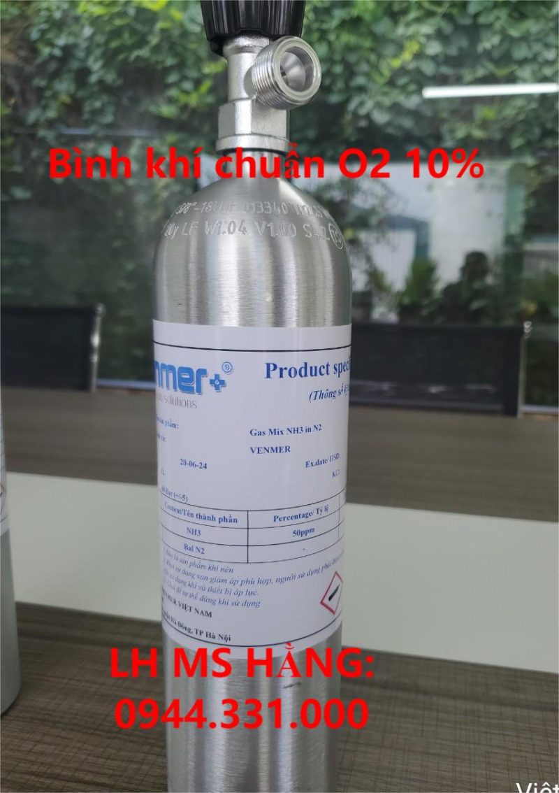 Bình khí chuẩn O2 10%