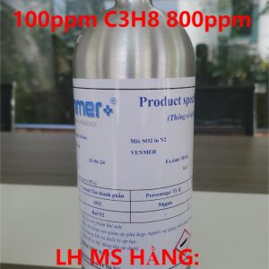 Bình khí chuẩn CO 100ppm C3H8 800ppm