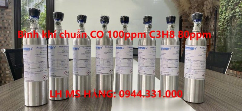 Bình khí chuẩn CO 100ppm C3H8 80ppm