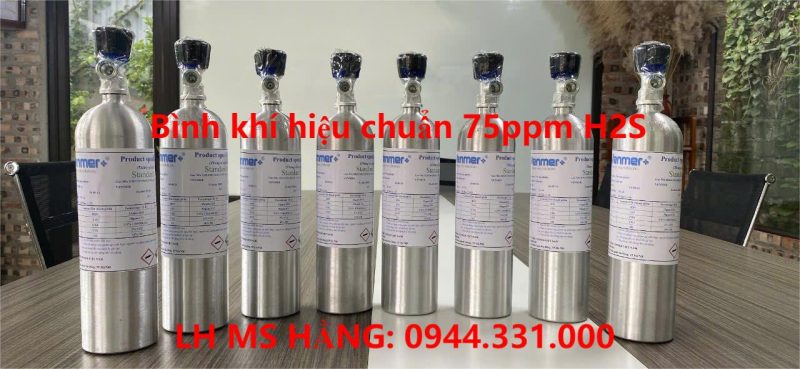 Bình khí hiệu chuẩn 75ppm H2S