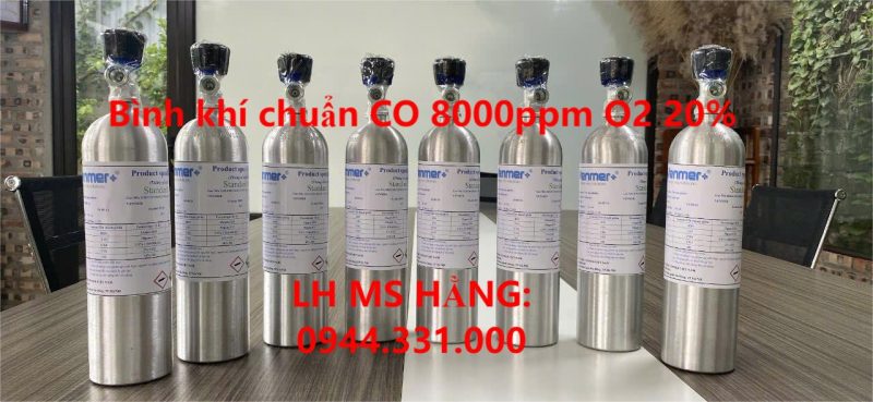 Bình khí chuẩn CO 8000ppm O2 20%