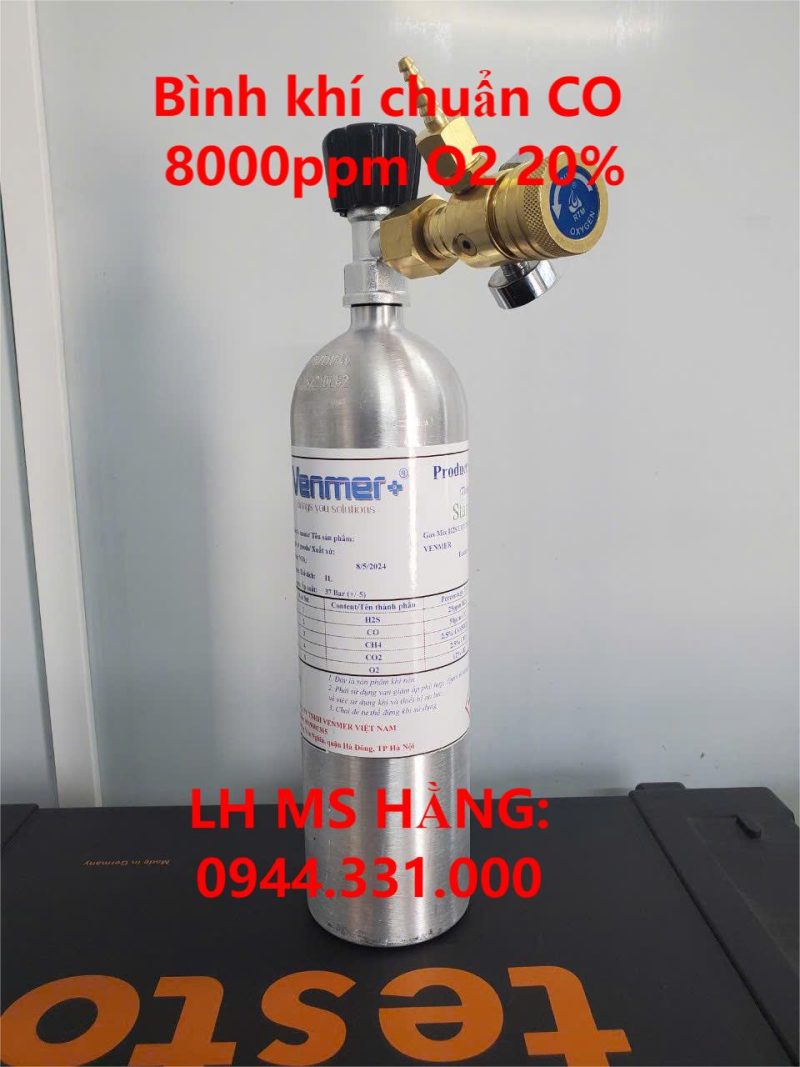 Bình khí chuẩn CO 8000ppm O2 20%