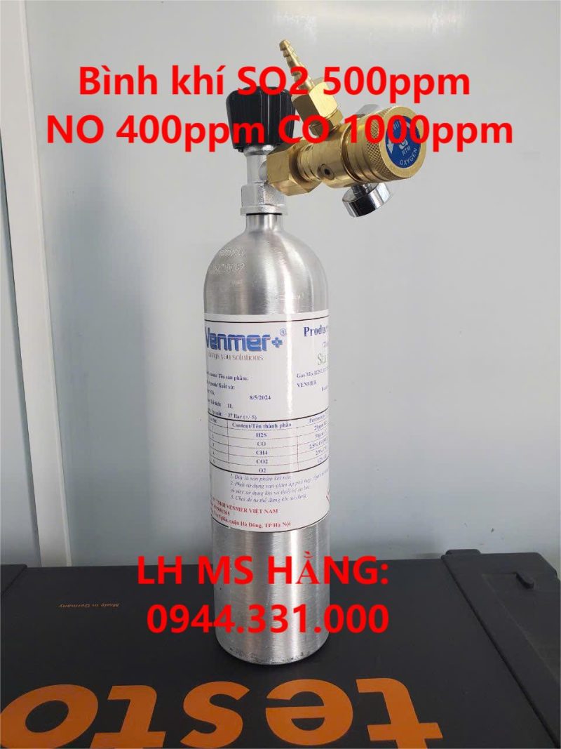 Bình khí SO2 500ppm NO 400ppm CO 1000ppm