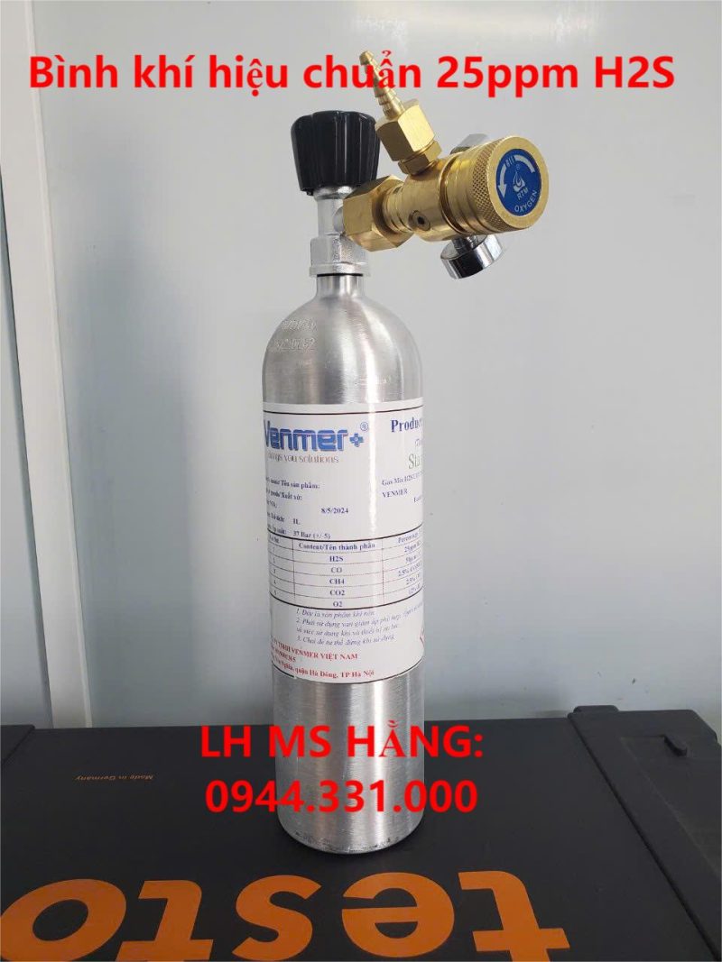 Bình khí hiệu chuẩn 25ppm H2S