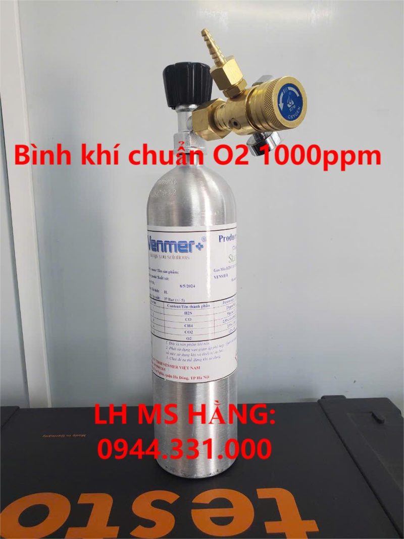 Bình khí chuẩn O2 1000ppm