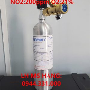 Bình khí chuẩn NO2:200ppm O2:21%