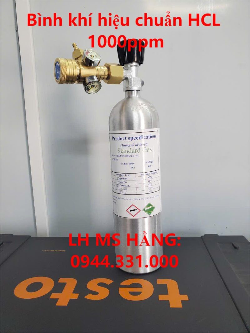 Bình khí hiệu chuẩn HCL 1000ppm