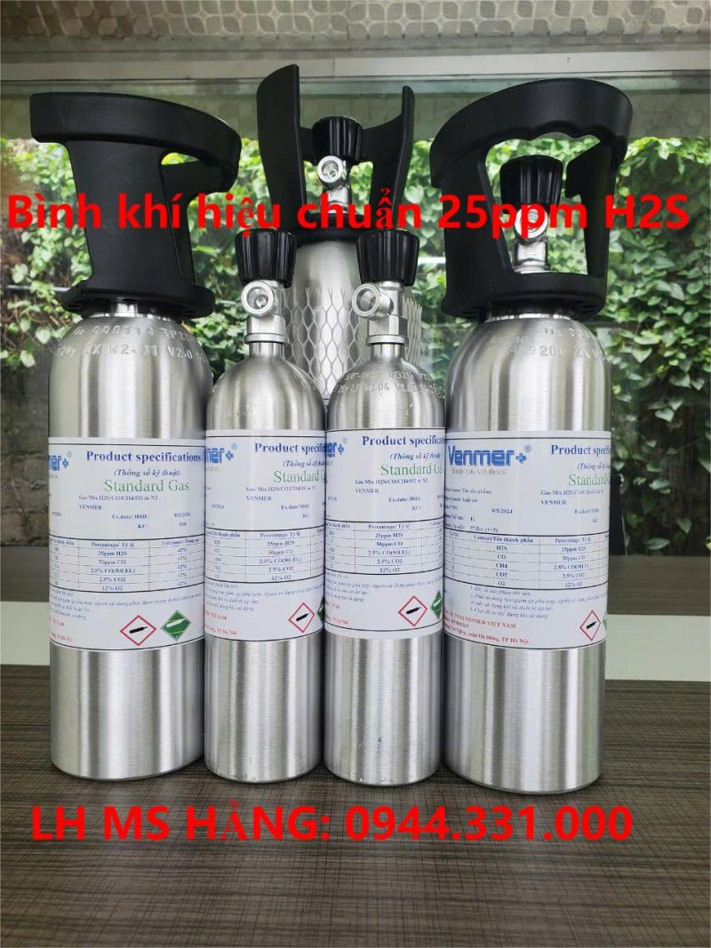 Bình khí hiệu chuẩn 25ppm H2S