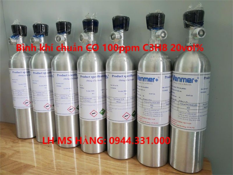 Bình khí chuẩn CO 100ppm C3H8 20vol%