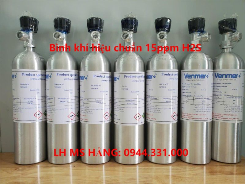 Bình khí hiệu chuẩn 15ppm H2S