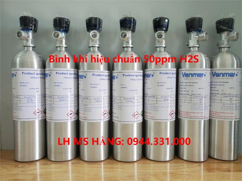 Bình khí hiệu chuẩn 50ppm H2S