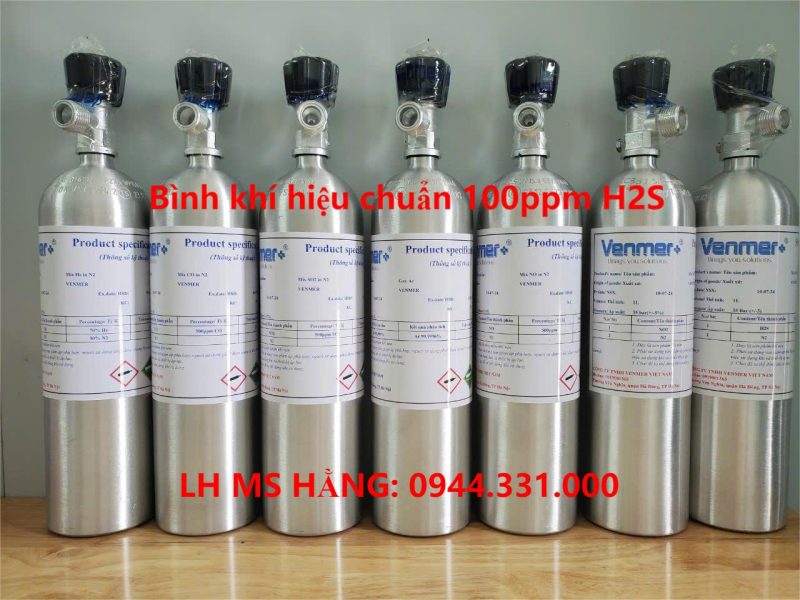 Bình khí hiệu chuẩn 100ppm H2S