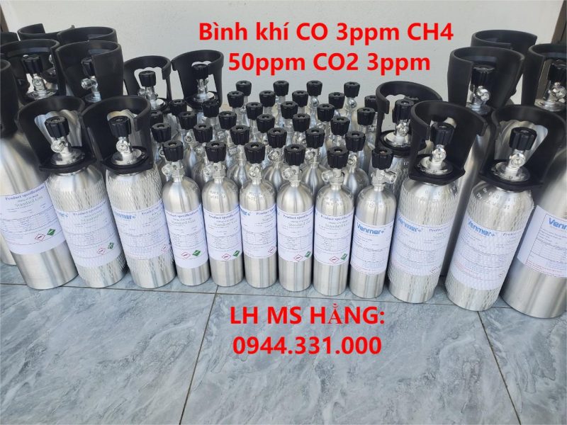 Bình khí CO 3ppm CH4 50ppm CO2 3ppm