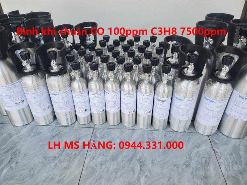 Bình khí chuẩn CO 100ppm C3H8 7500ppm