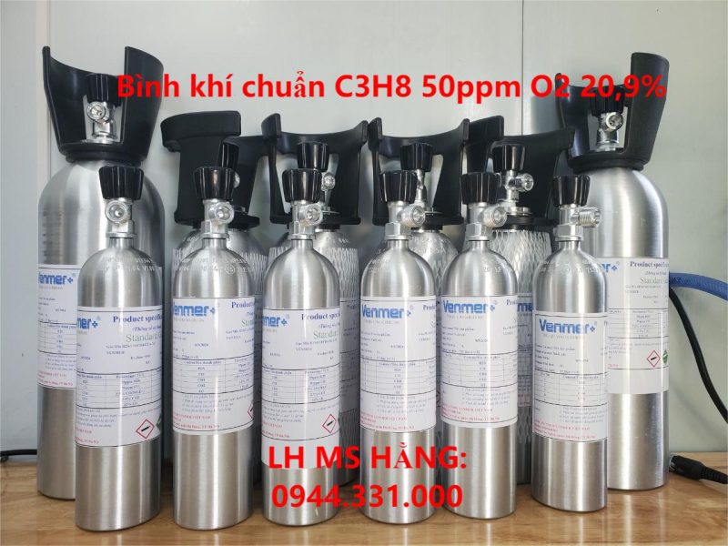 Bình khí chuẩn C3H8 50ppm O2 20,9%