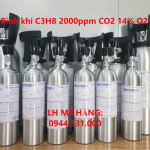 Bình khí C3H8 2000ppm CO2 14% O2 1%