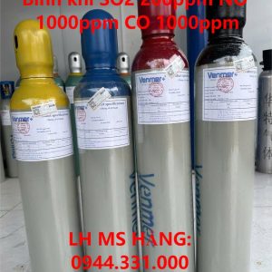 Bình khí SO2 200ppm NO 1000ppm CO 1000ppm