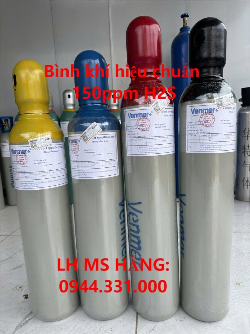 Bình khí hiệu chuẩn 150ppm H2S