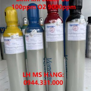 Bình khí chuẩn CO 100ppm O2 9000ppm