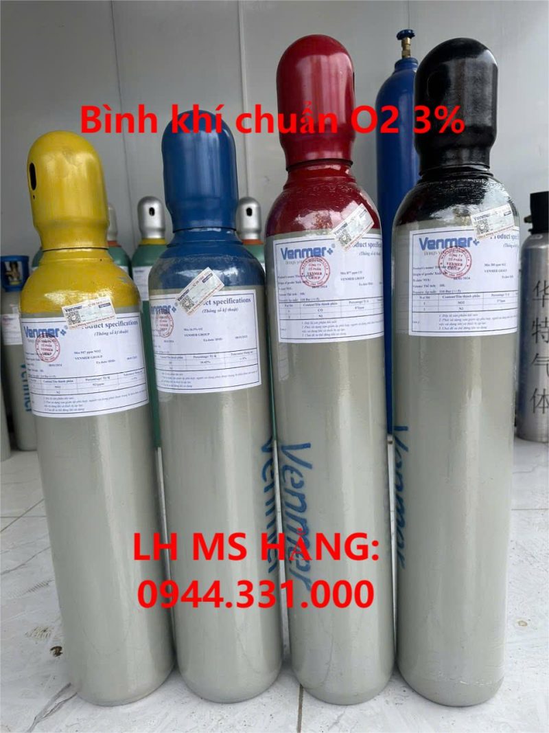 Bình khí chuẩn O2 3%