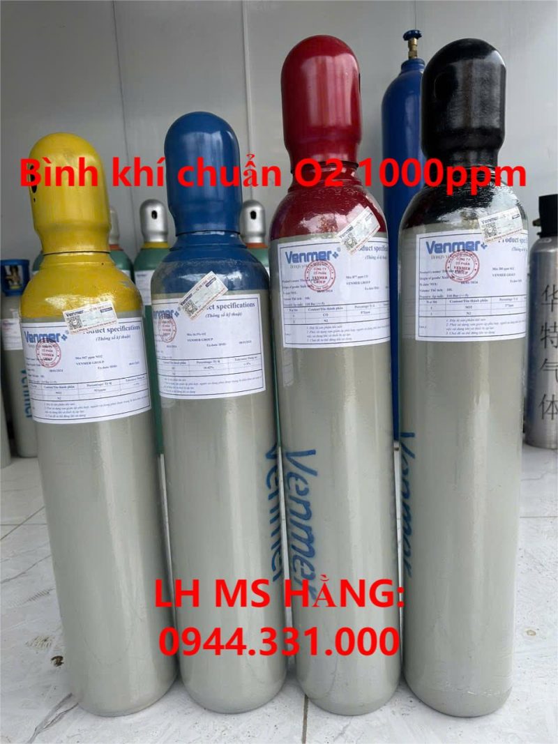 Bình khí chuẩn O2 1000ppm