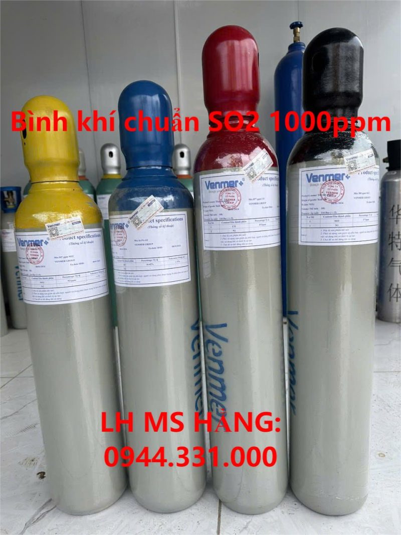 Bình khí chuẩn SO2 1000ppm