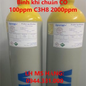 Bình khí chuẩn CO 100ppm C3H8 2000ppm