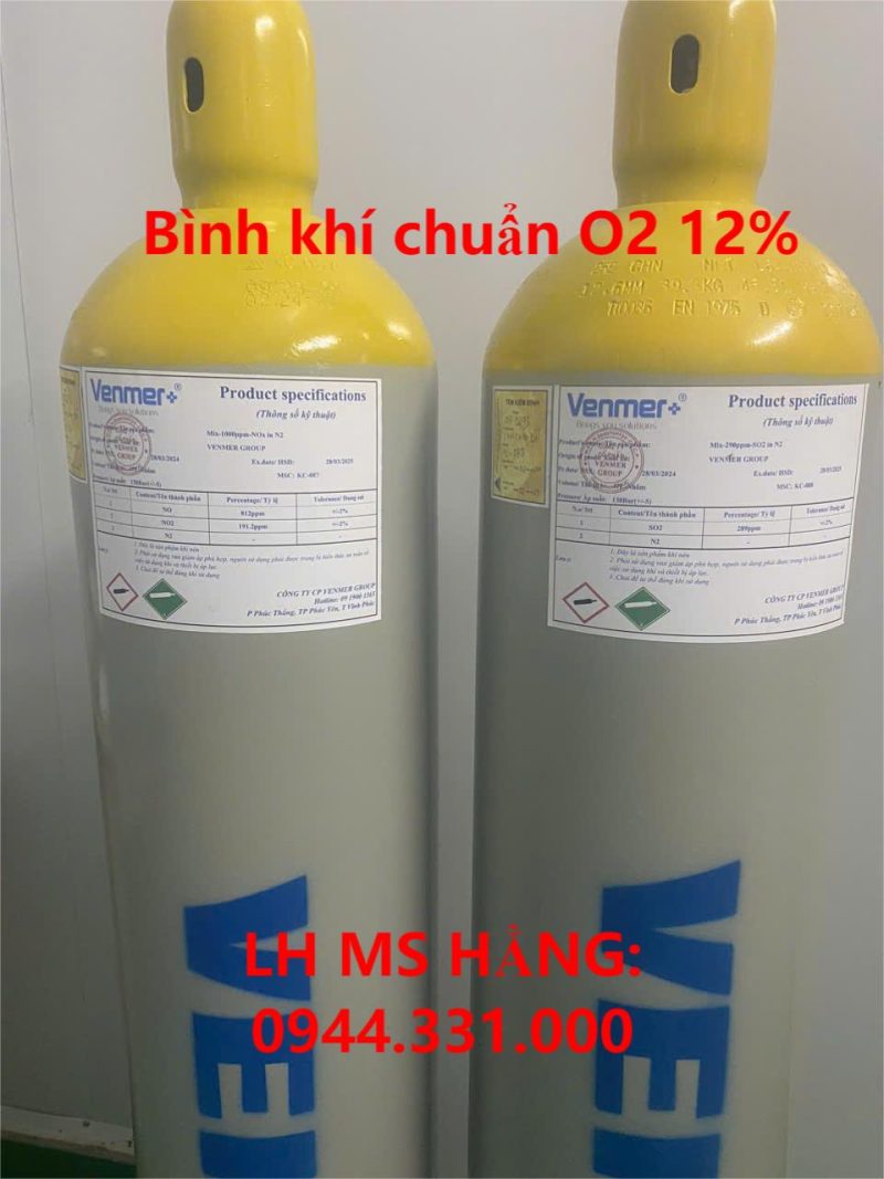 Bình khí chuẩn O2 12%