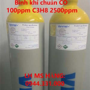 Bình khí chuẩn CO 100ppm C3H8 2500ppm