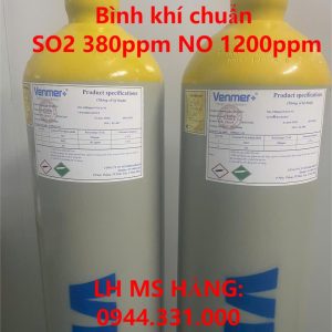 Bình khí chuẩn SO2 380ppm NO 1200ppm