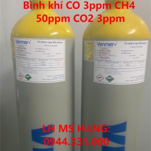 Bình khí CO 3ppm CH4 50ppm CO2 3ppm