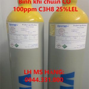 Bình khí chuẩn CO 100ppm C3H8 25%LEL