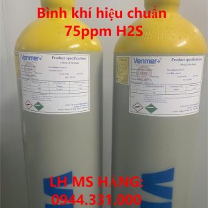 Bình khí hiệu chuẩn 75ppm H2S