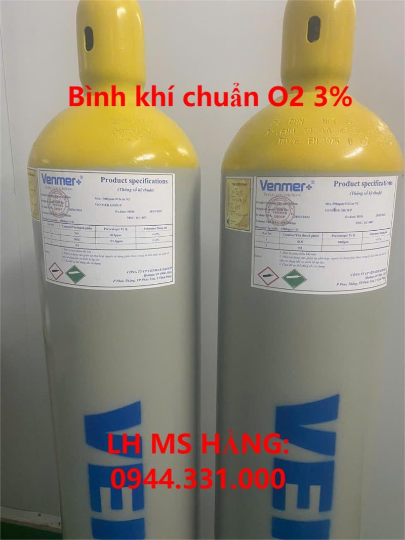 Bình khí chuẩn O2 3%