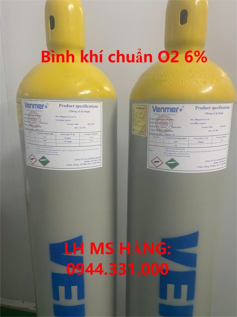 Bình khí chuẩn O2 6%