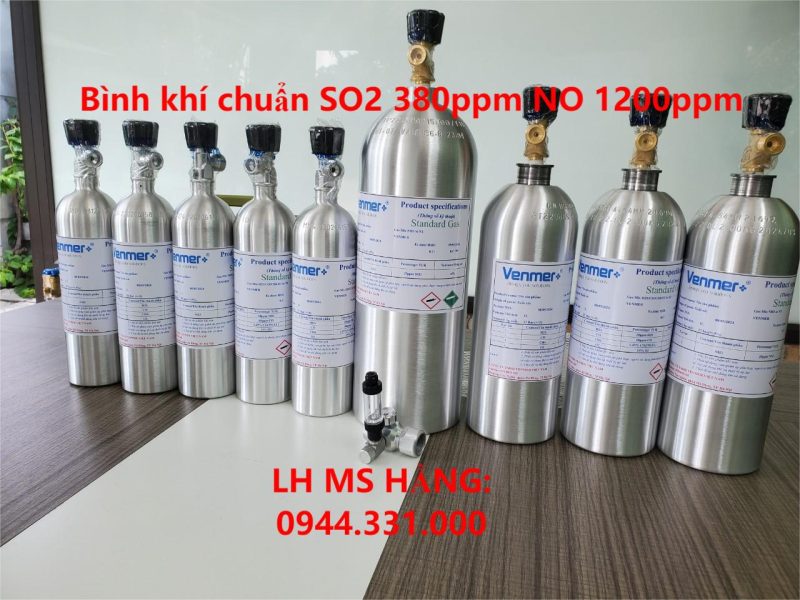 Bình khí chuẩn SO2 380ppm NO 1200ppm