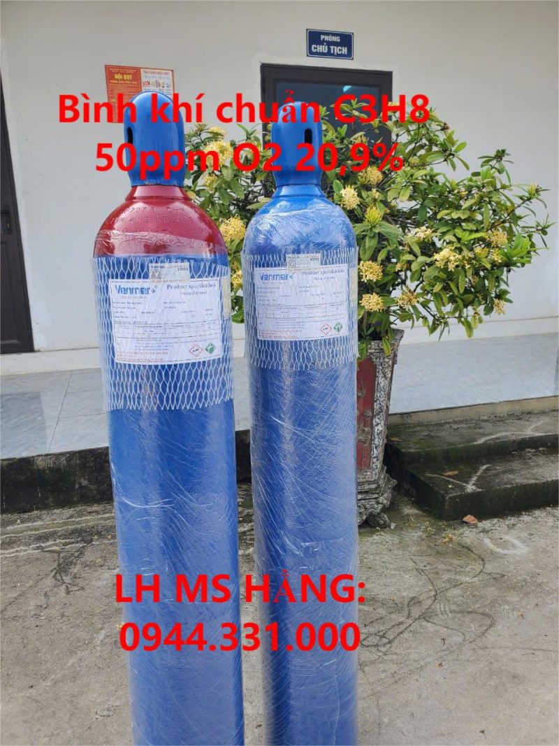 Bình khí chuẩn C3H8 50ppm O2 20,9%