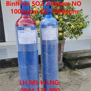 Bình khí SO2 200ppm NO 1000ppm CO 1000ppm