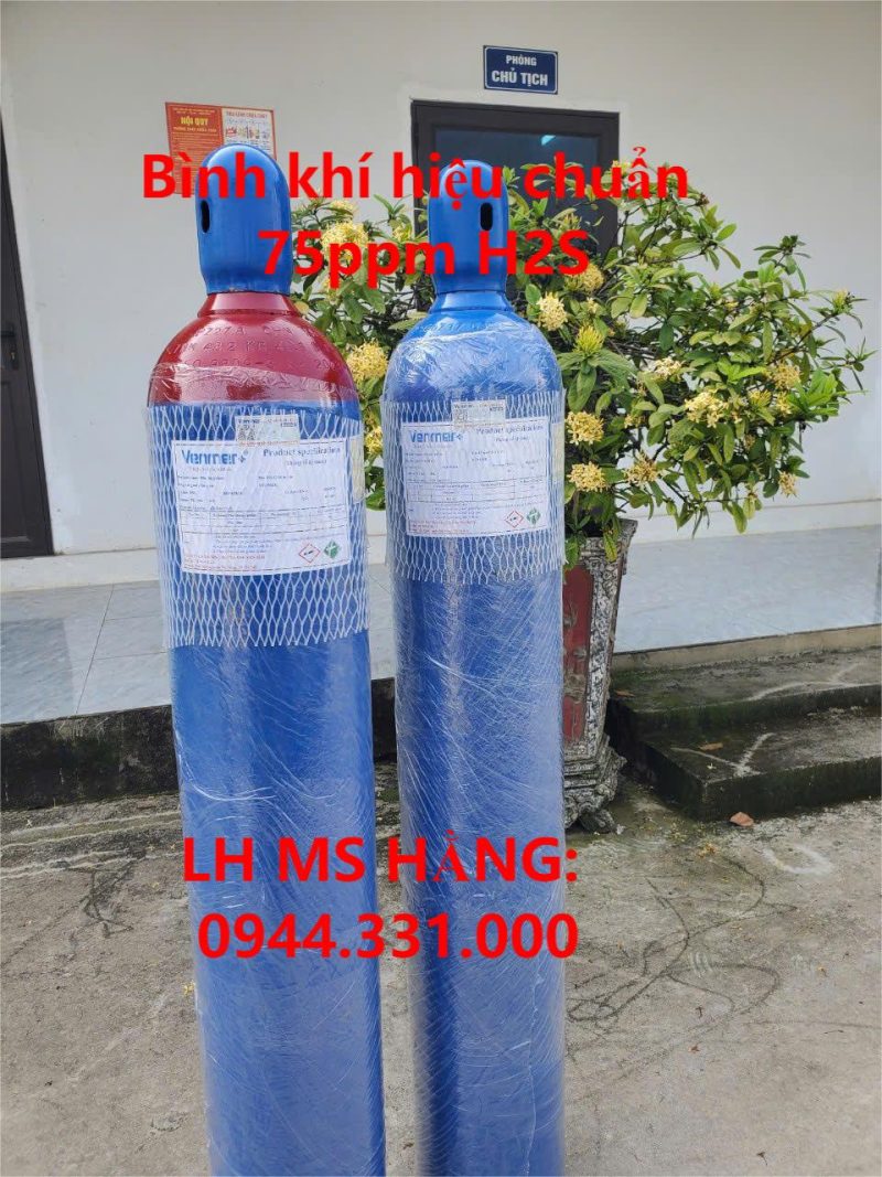 Bình khí hiệu chuẩn 75ppm H2S