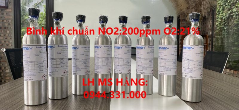 Bình khí chuẩn NO2:200ppm O2:21%