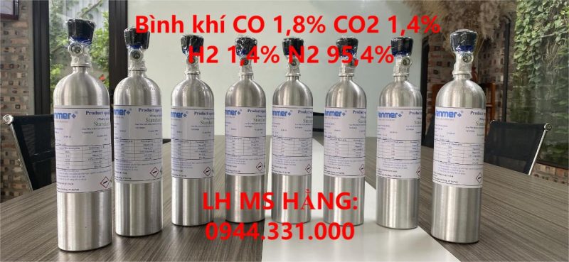 Bình khí CO 1,8% CO2 1,4% H2 1,4% N2 95,4%