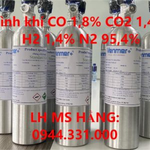 Bình khí CO 1,8% CO2 1,4% H2 1,4% N2 95,4%