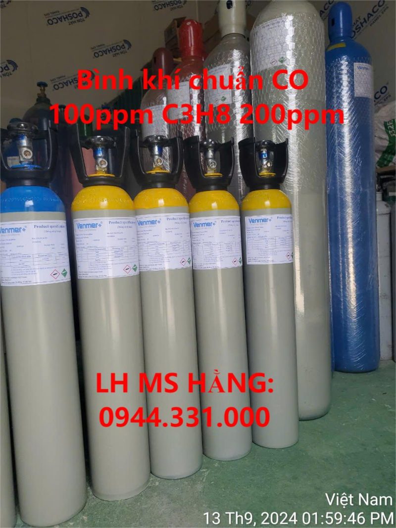 Bình khí chuẩn CO 100ppm C3H8 200ppm