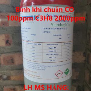 Bình khí chuẩn CO 100ppm C3H8 2000ppm